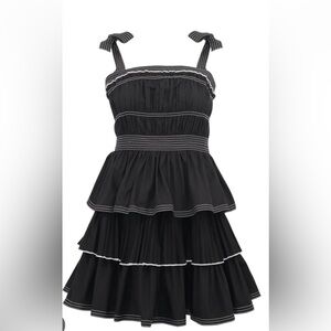 RESERVED      NWT Hunter Bell Sierra Dress Black Size 4 Ruffle Mini